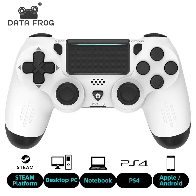 عصا تحكم اهتزاز مزدوج لأجهزة IOS/Android - بالبلوتوث-متوافق مع PS4/Slim/Pro للكمبيوتر الشخصي